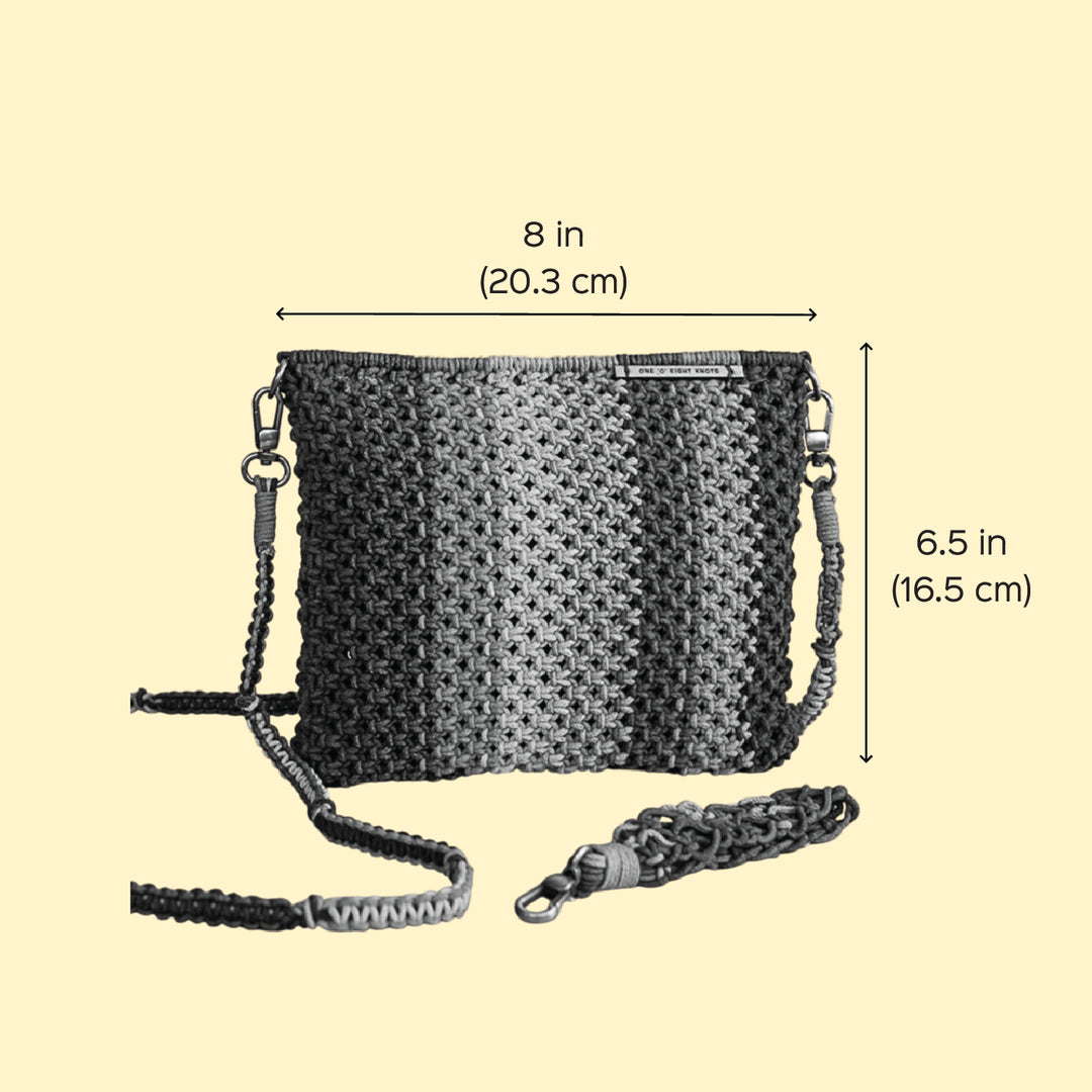 Hand-Knotted Macrame Multicolor Gardenia Blended Sling Bag