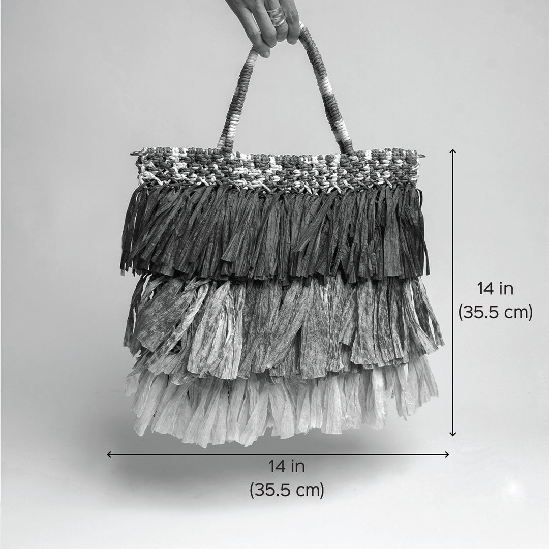 Handmade Macrame Moonlit Raffia Handbag