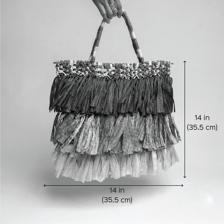 Handmade Macrame Moonlit Raffia Handbag