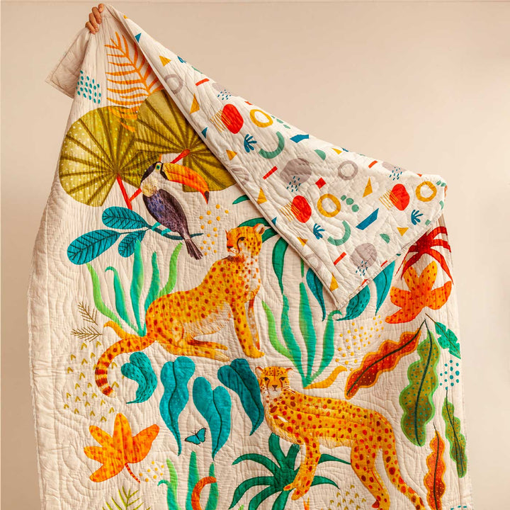 Personalized The Forest Is My Playground Theme Cotton Quilt For Kids