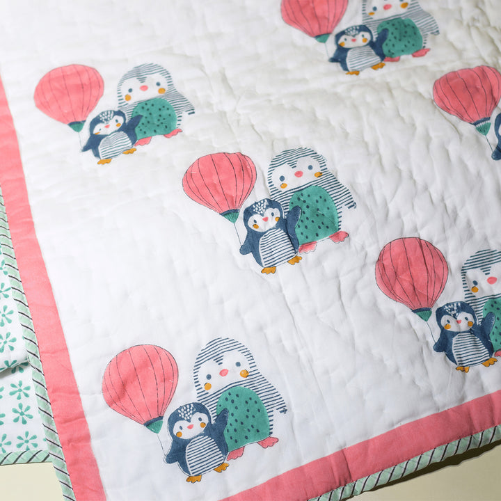 Hand Block Printed Pebble and Puff Quilt/Comforter