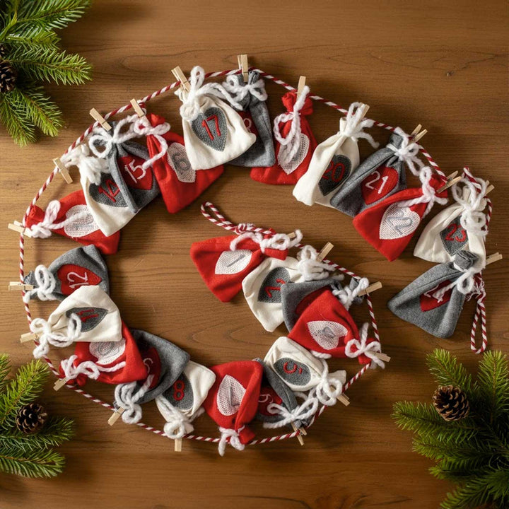 Handmade Felt 24 Days Of Joy Garland Advent Calendar