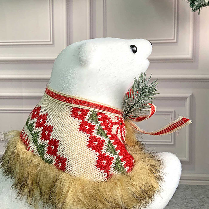 Big Snow Polar Bear Decor For Christmas Table Decoration