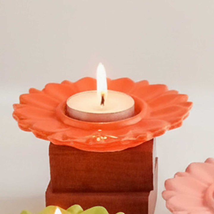 Handmade Serenity Bloom Ceramic Tealight Holder