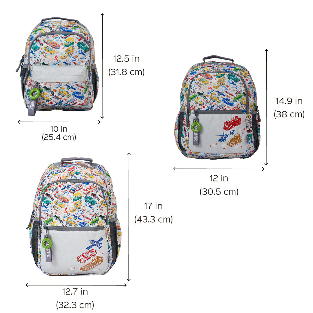 City Safari Theme Water-Resistant Kids Everyday Backpack