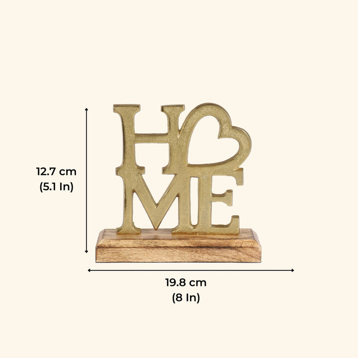 Handmade Gold 'Home' Free Standing Showpiece
