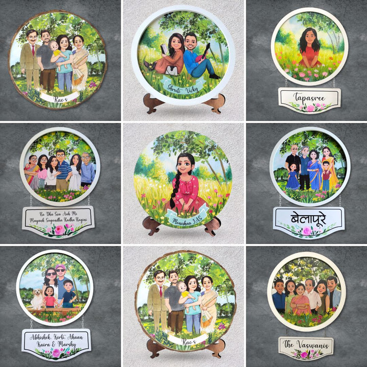 Photo Caricature Nameplate with Stand