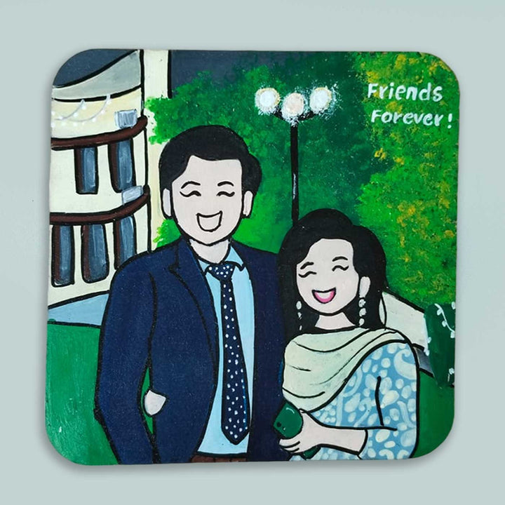Photo Personalized Square Shaped Best Friends Magnet