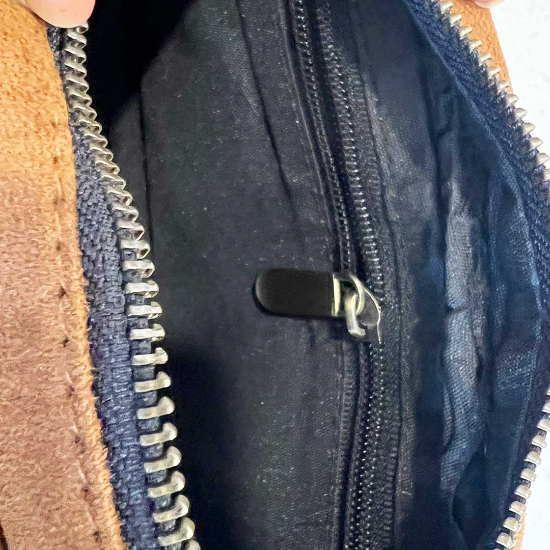 Personalized Embroidered Leafy Vegan Suede Sling Bag