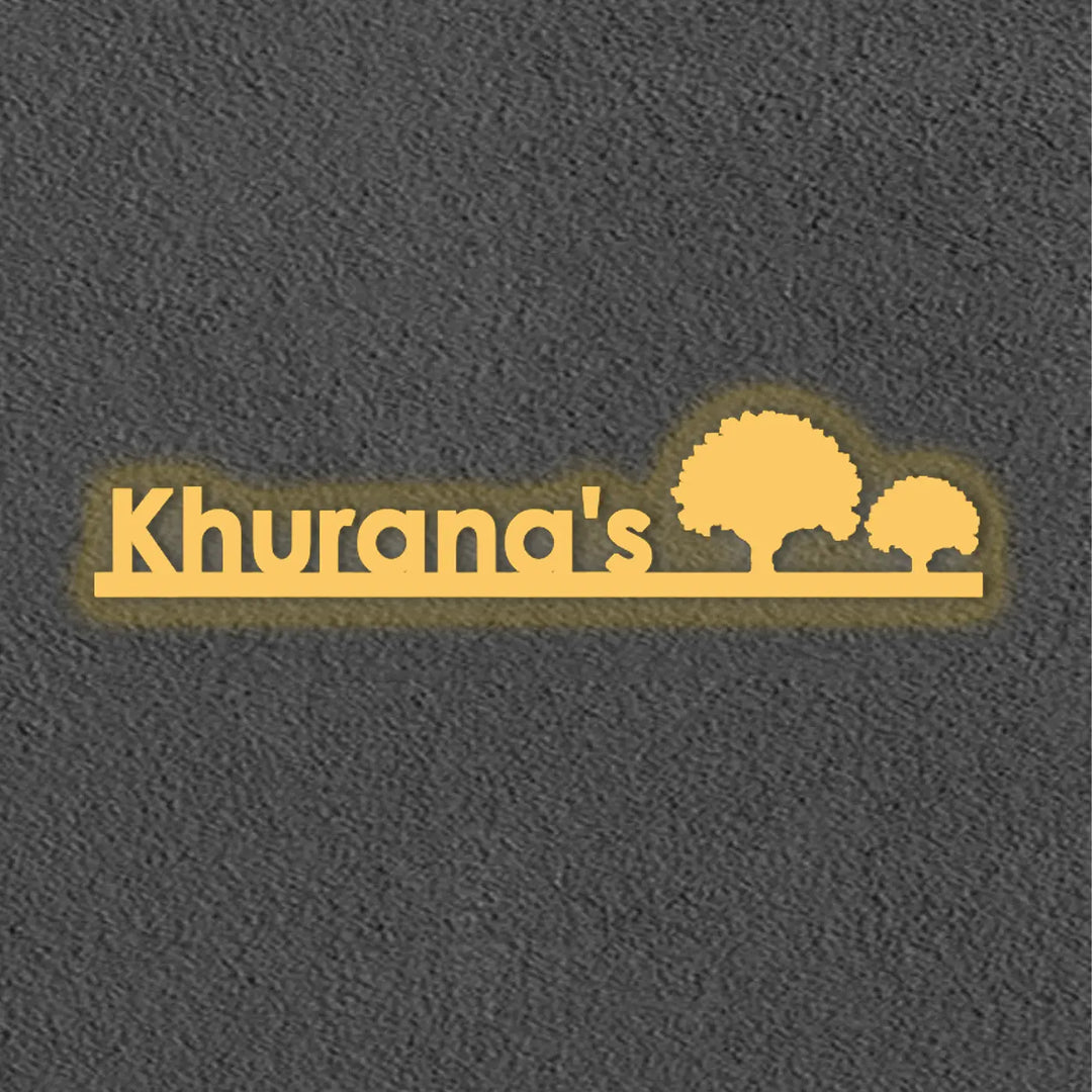 Personalized Laser Cut Tree Theme Steel Name Plate