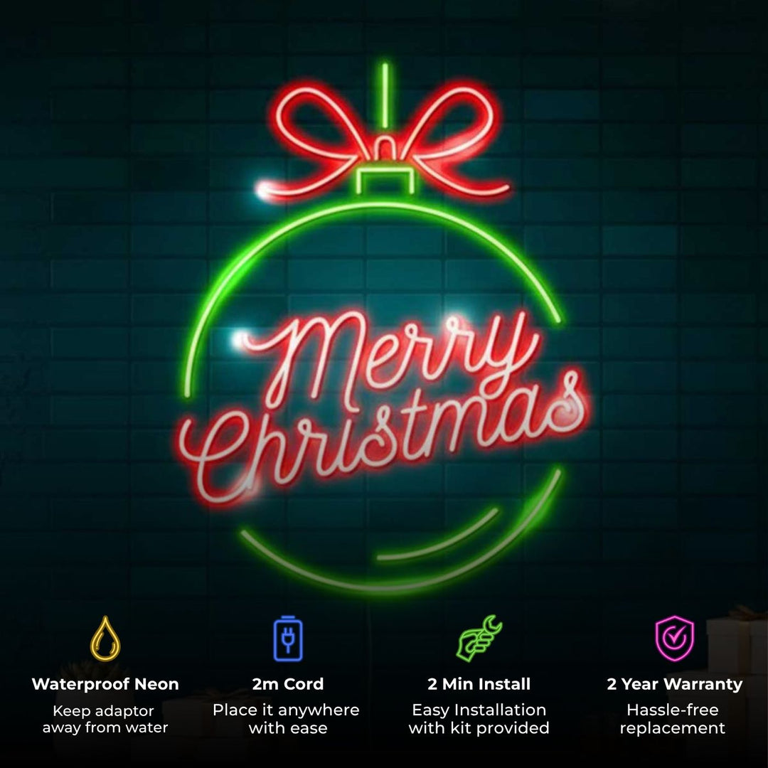 Personalized Handmade "Merry Christmas" Neon Light Sign Board For Holiday Decor