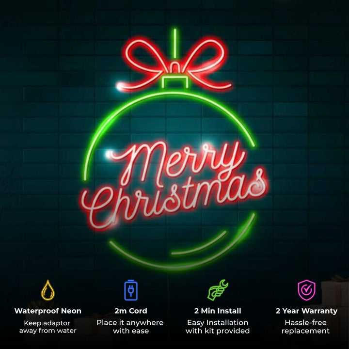 Personalized Handmade "Merry Christmas" Neon Light Sign Board For Holiday Decor