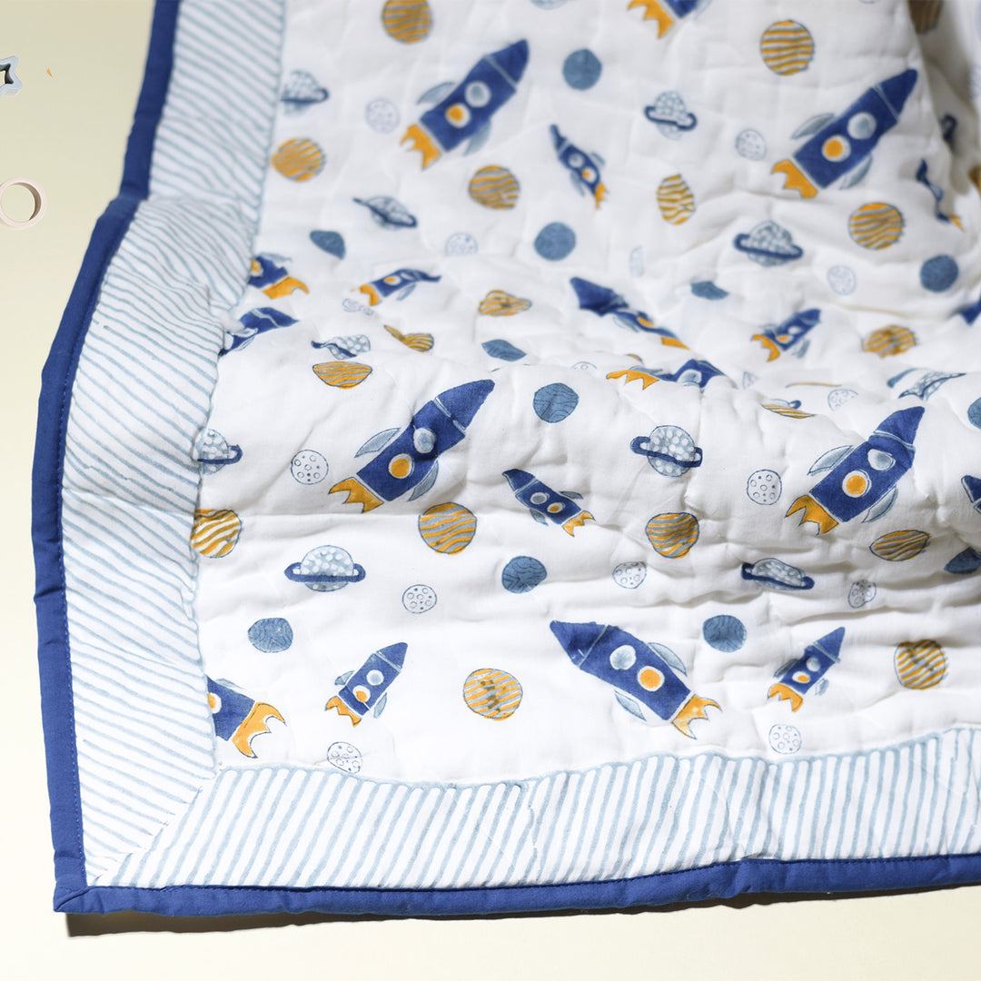 Hand Block Printed Starlight Snooze Quilt/Comforter