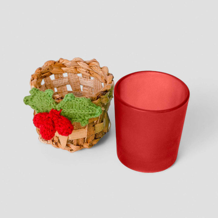 Handmade Banana Bark And Crochet Joy Tea Light Holder | Set Of 3