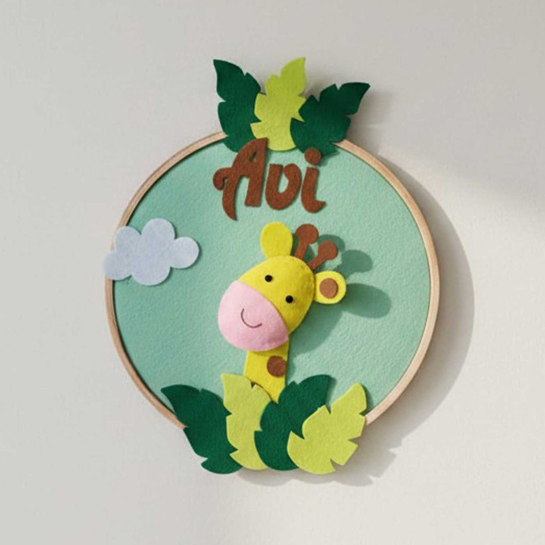Personalised Giraffe Hoop Felt Nameplate