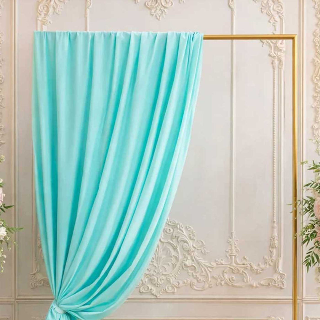 Reusable Blue Butter Crepe Backdrop Drape, Ready-to-Hang for Pooja & Photoshoot Decor