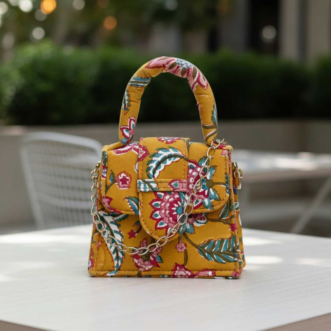 Mini Basant Hand Block Printed Chiq Bag