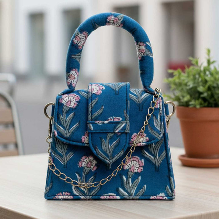 Mini Sanjh Hand Block Printed Chiq Bag
