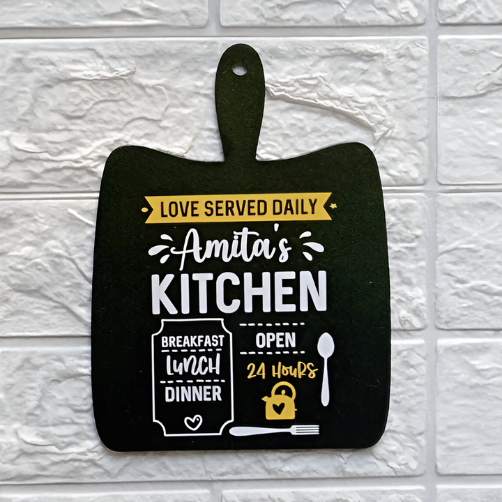 Personalized Decoupage Love Served Daily MDF Wood Decorative Plaque