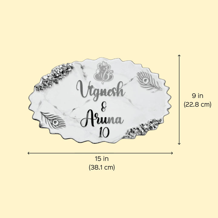 Personalized White Oval Resin Name Plate