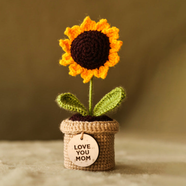 Handmade Crochet Large Sunflower Plant Pot