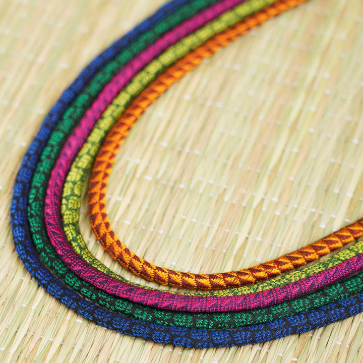 Handmade Multicolor Classic Panchadhanush Khunn Fabric Cotton Necklace