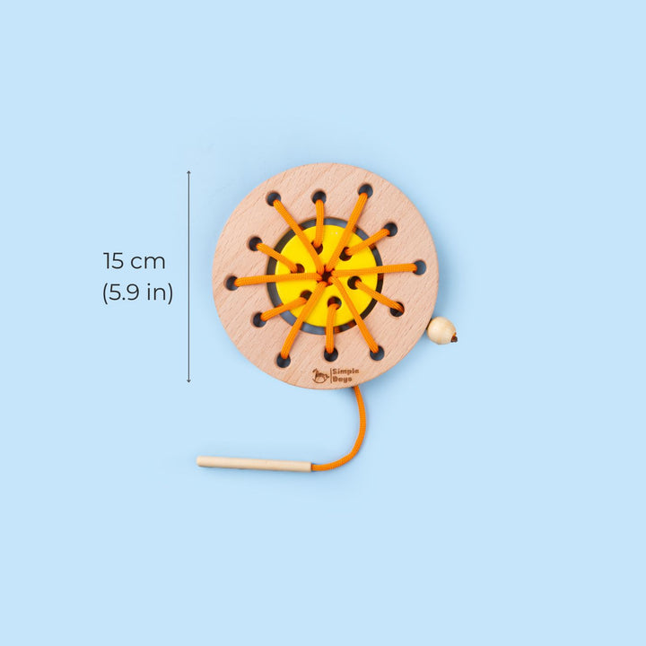 Traditional Wooden Ring Sewing Activity Toy - Zwende