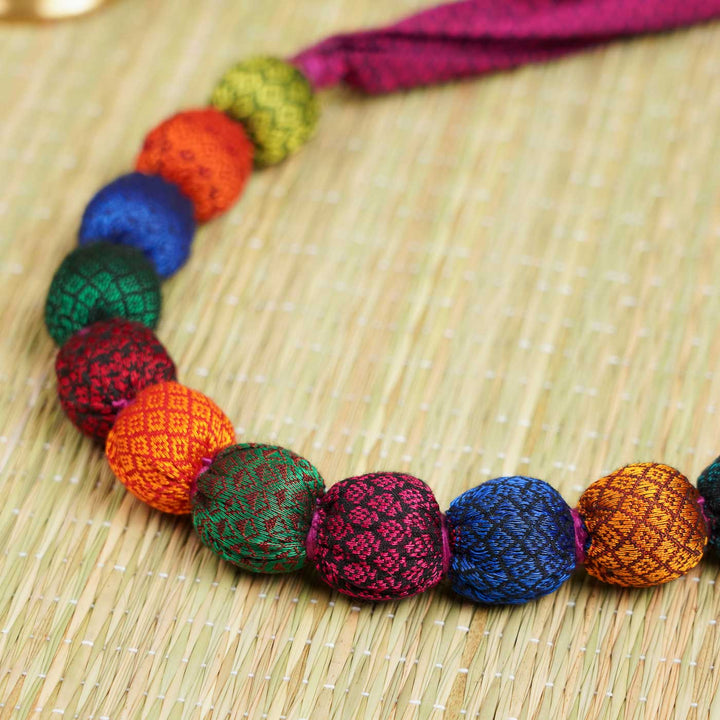 Handmade Multicolor Classic Khunn Fabric Cotton Necklace