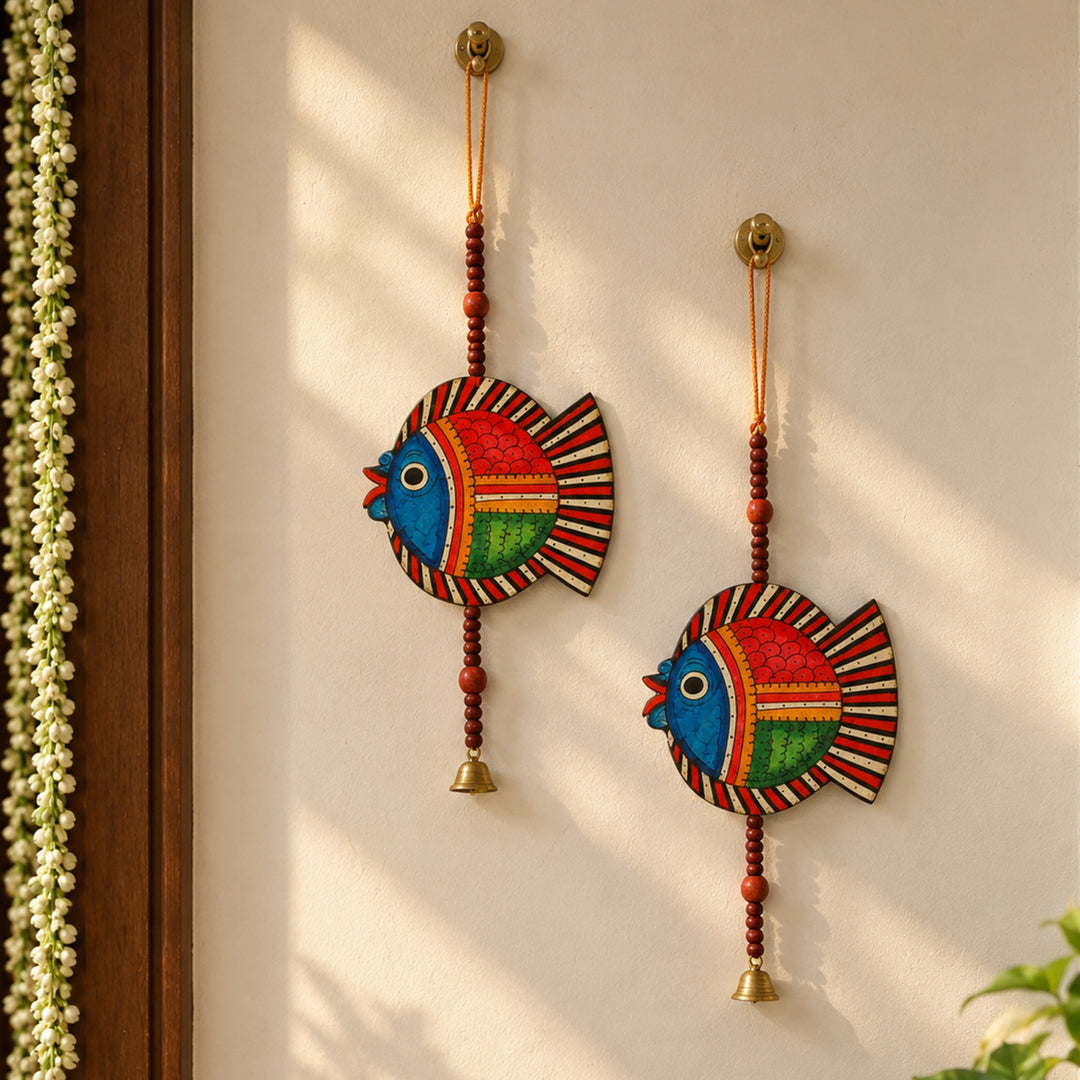 Tholu Bommalata Parchment Leather Fish Hangings - Pack of 2