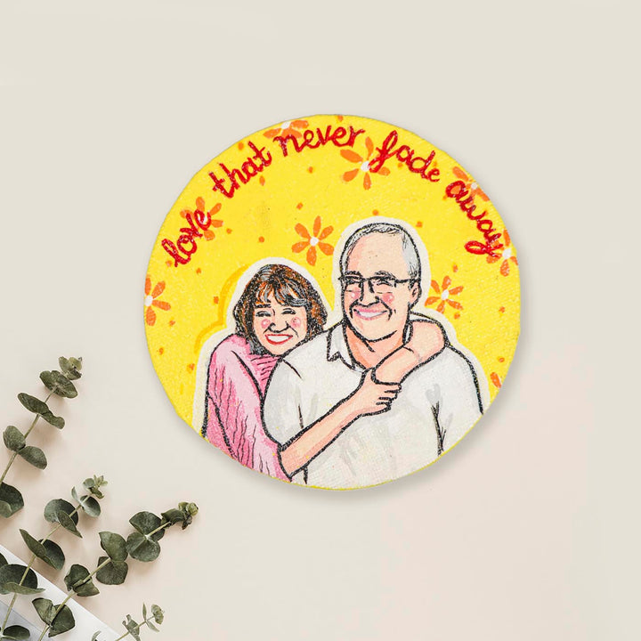 Photo Personalized Hand-Painted Dad And Daughter Canvas Fridge Magnet