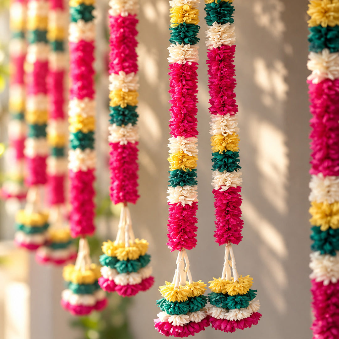 2 Pc | Shola Wood Floral Festive Hangings