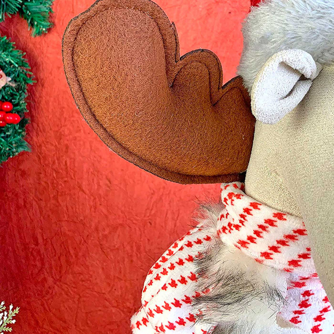 Foldable Tall Mr. Reindeer Self-Standing Woolen Decor For Christmas Table Decoration