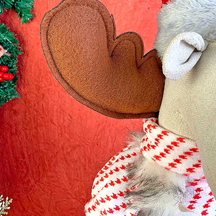 Foldable Tall Mr. Reindeer Self-Standing Woolen Decor For Christmas Table Decoration