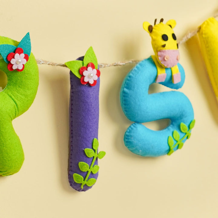Handmade Personalized Felt Kids Bunting - Jungle
