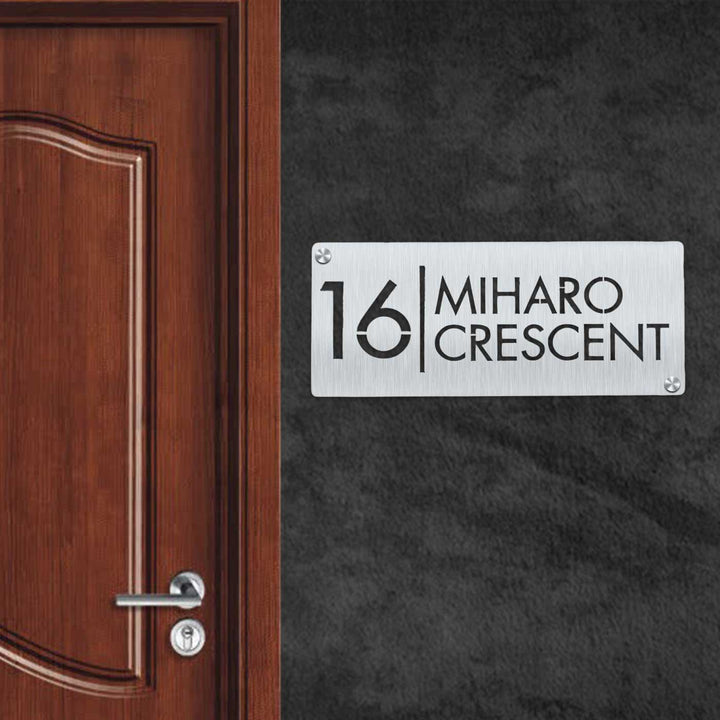 Personalized Weatherproof Rectangle Laser Cut Stainless Steel Name Plate