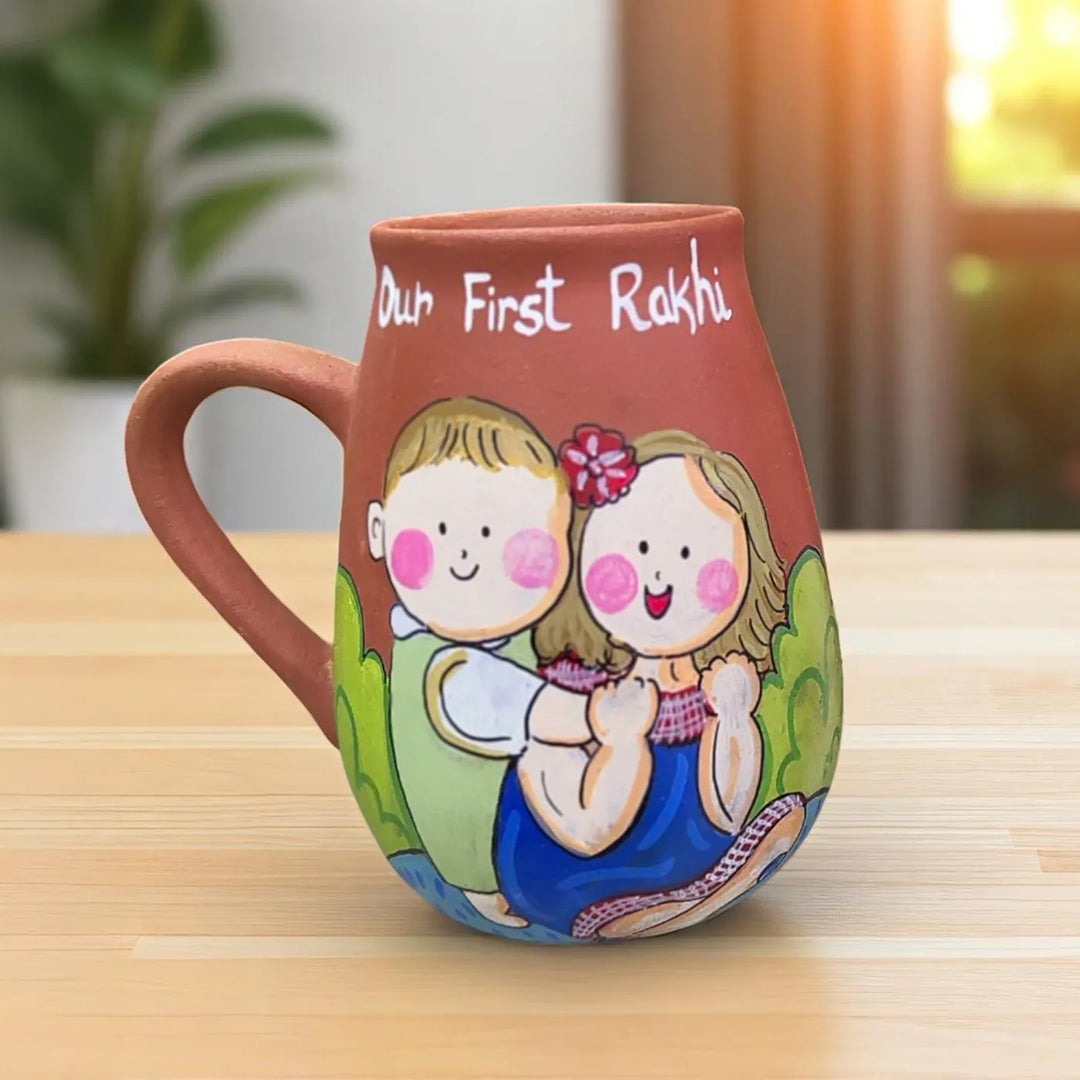 Photo Personalized Hand-Painted Terracotta Mug For Siblings