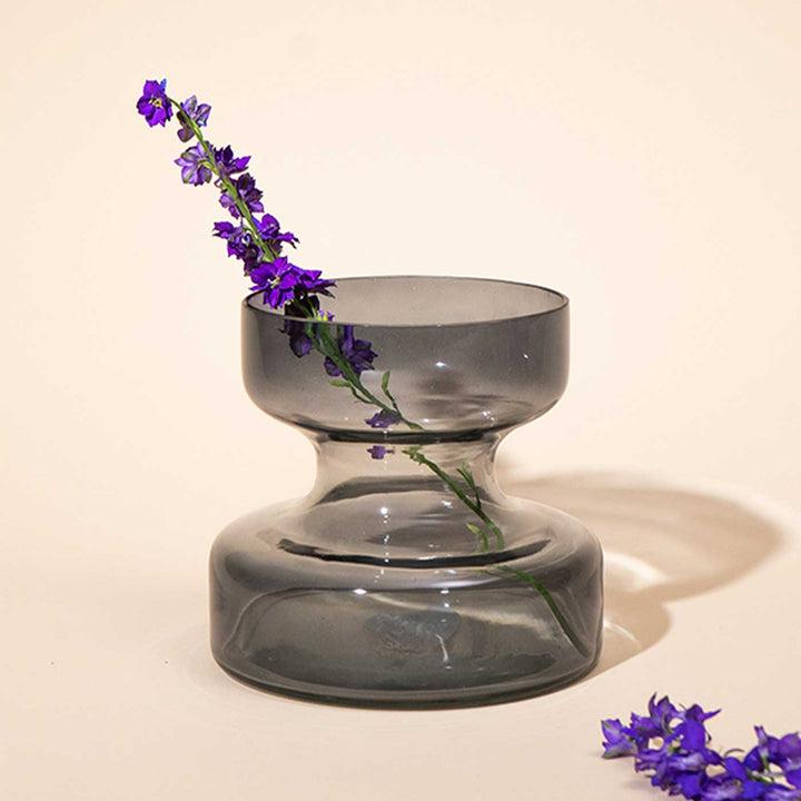 Handmade Ombre Slate Grey Glass Vase