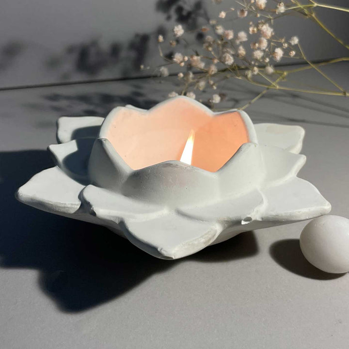 Handmade Radiance Concrete Gift Hamper | Includes 1 Urli, 1 Flower Candle Holder, 4 Succulent