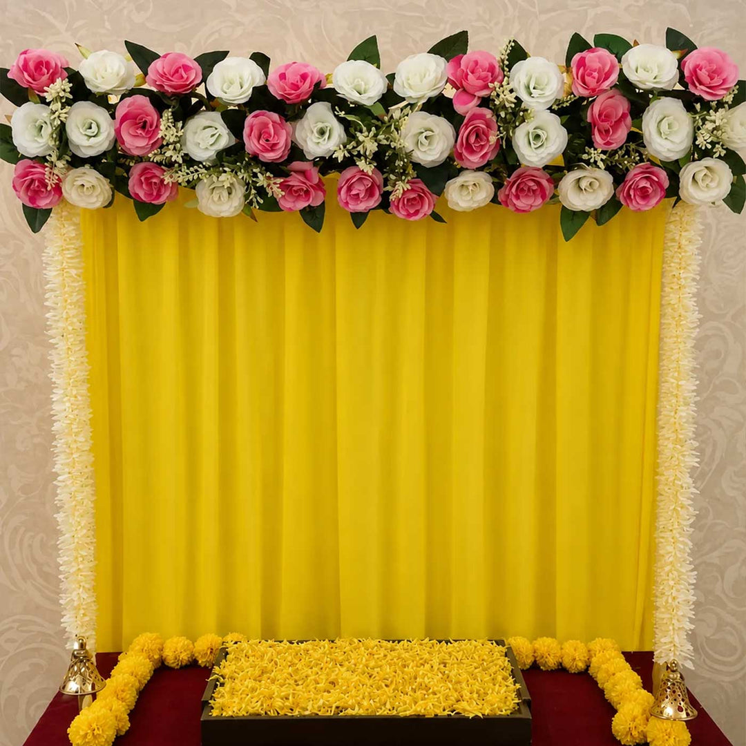 Reusable Drape for Pooja Backdrop Stand, Ready-to-Hang with Buttons, Available in 6 Colours