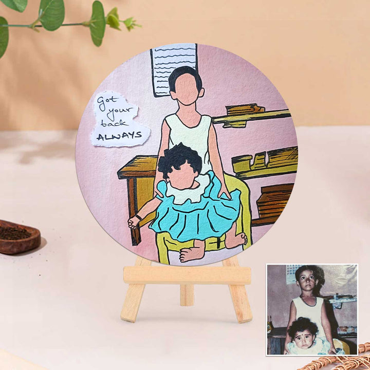 Photo Personalized Hand-Painted MDF Wood Portrait