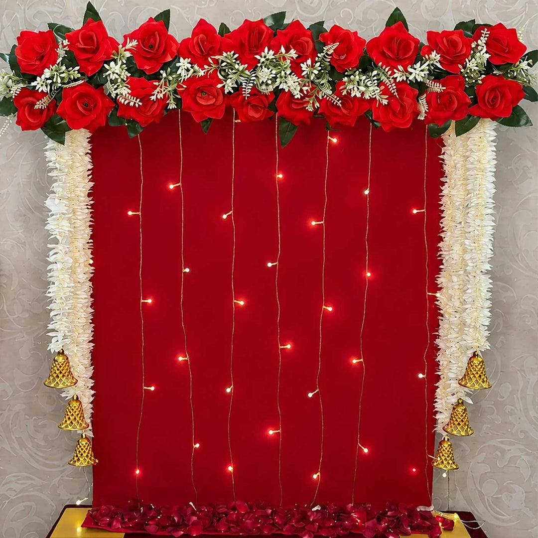 Reusable Drape for Pooja Backdrop Stand, Ready-to-Hang with Buttons, Available in 6 Colours