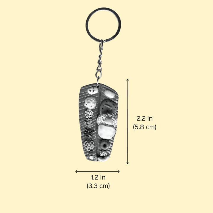 Handmade Polymer Clay South Indian Thali Gold Plated Keychain
