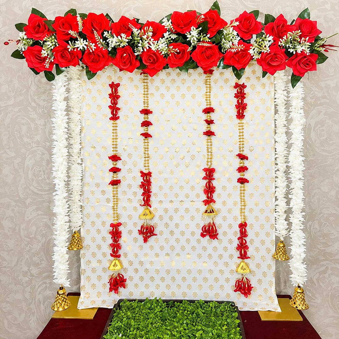 Reusable Drape for Pooja Backdrop Stand, Ready-to-Hang with Buttons, Available in 6 Colours