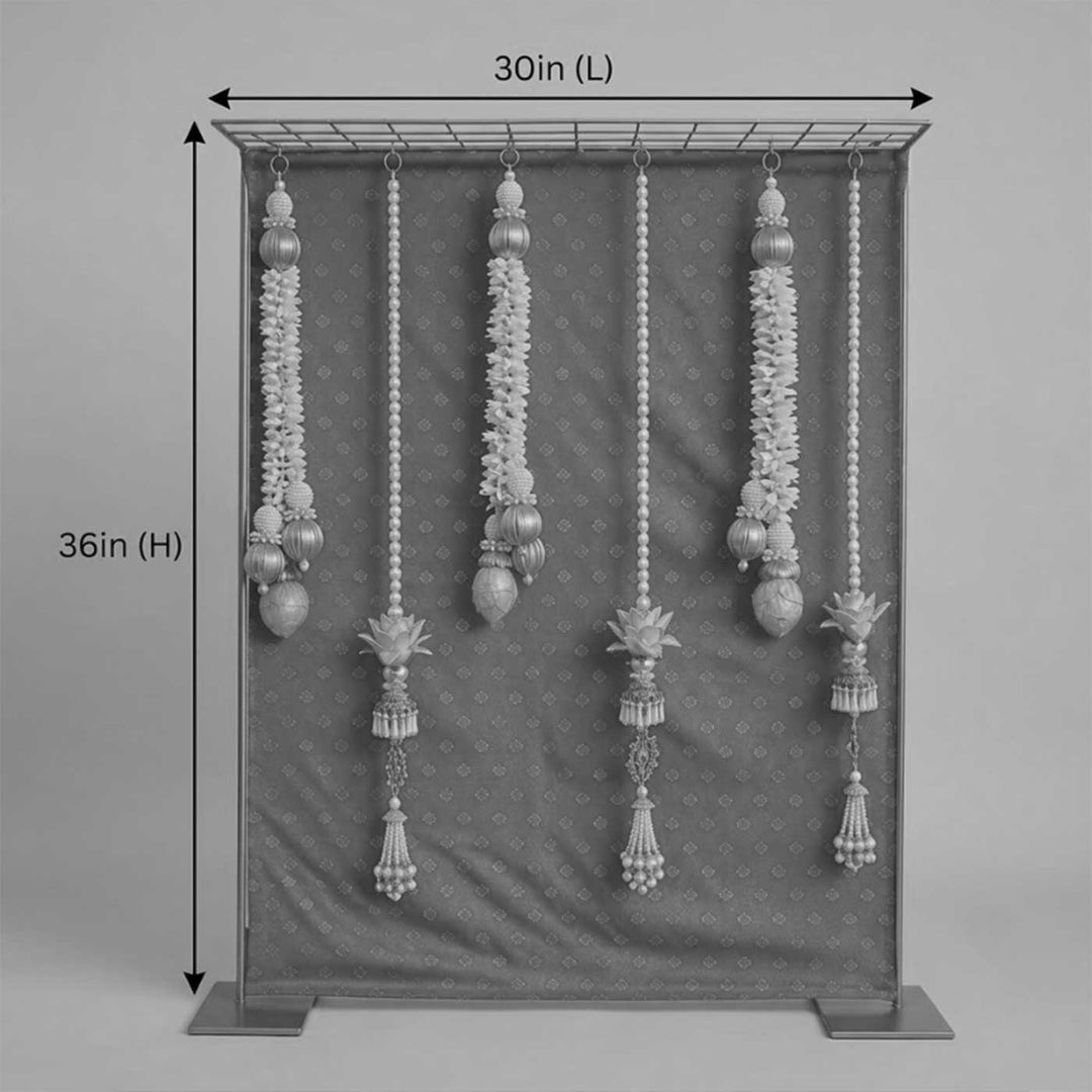 Reusable Drape for Pooja Backdrop Stand, Ready-to-Hang with Buttons, Available in 6 Colours