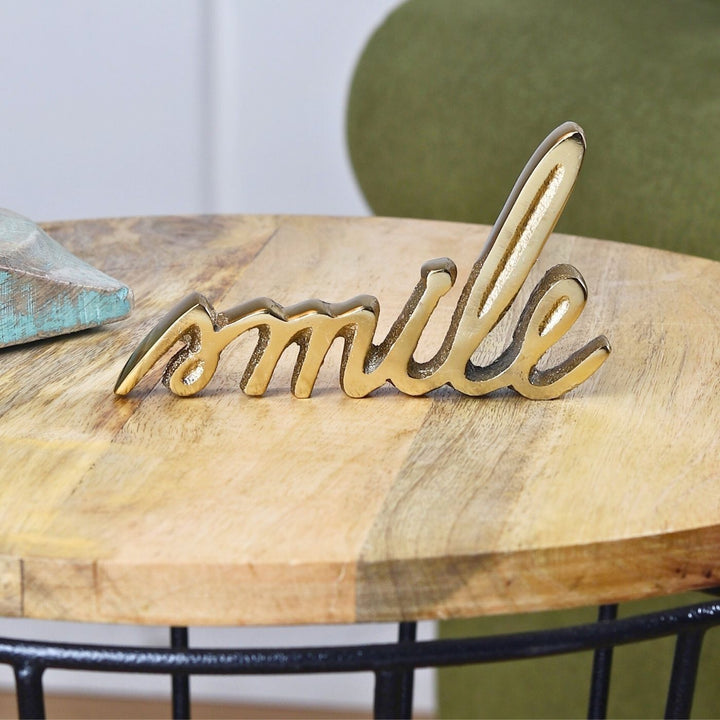 Handmade Gold 'Smile' Free Standing Showpiece