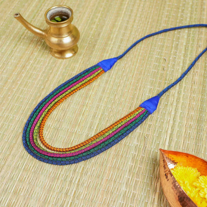 Handmade Multicolor Classic Panchadhanush Khunn Fabric Cotton Necklace