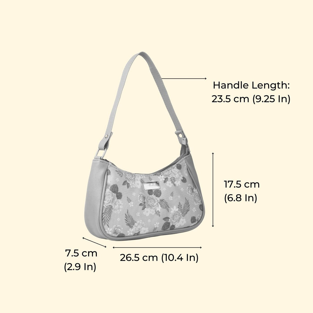 Peonies and Plumeria Vegan Leather Baguette Bag
