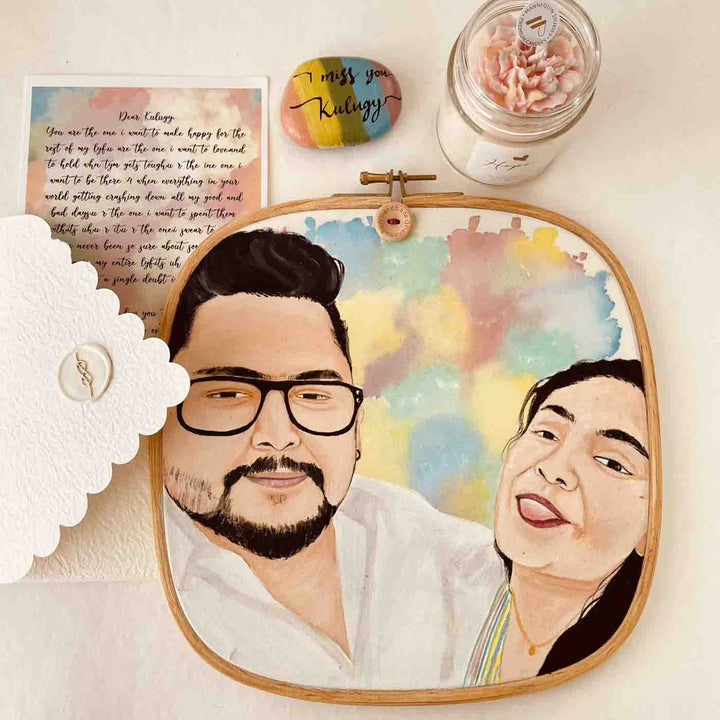 Photo Caricature Square Hoop Frame