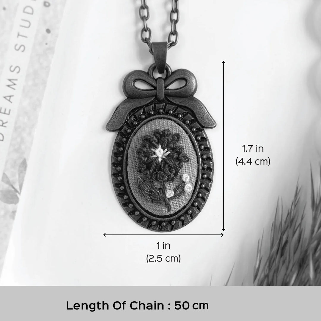 Hand Embroidered Wanderbloom Antique Finish Necklace