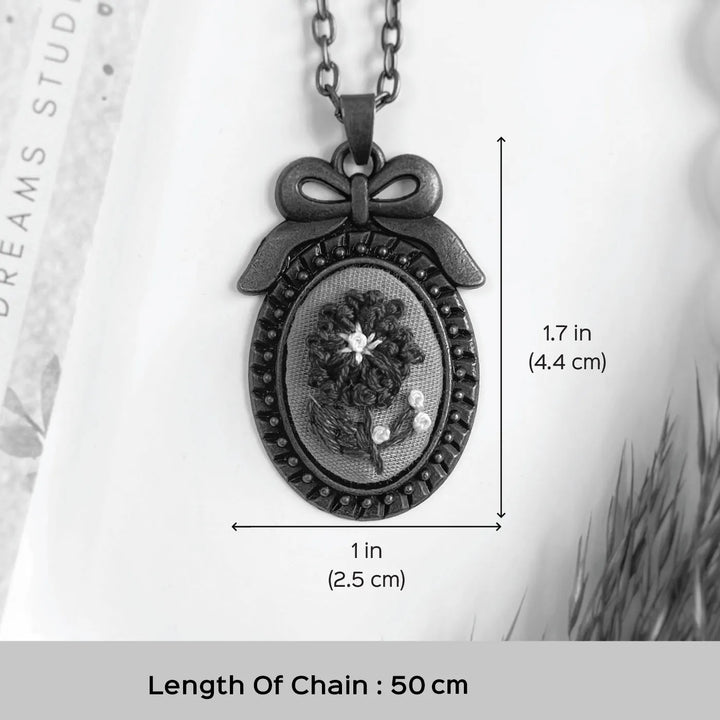 Hand Embroidered Wanderbloom Antique Finish Necklace